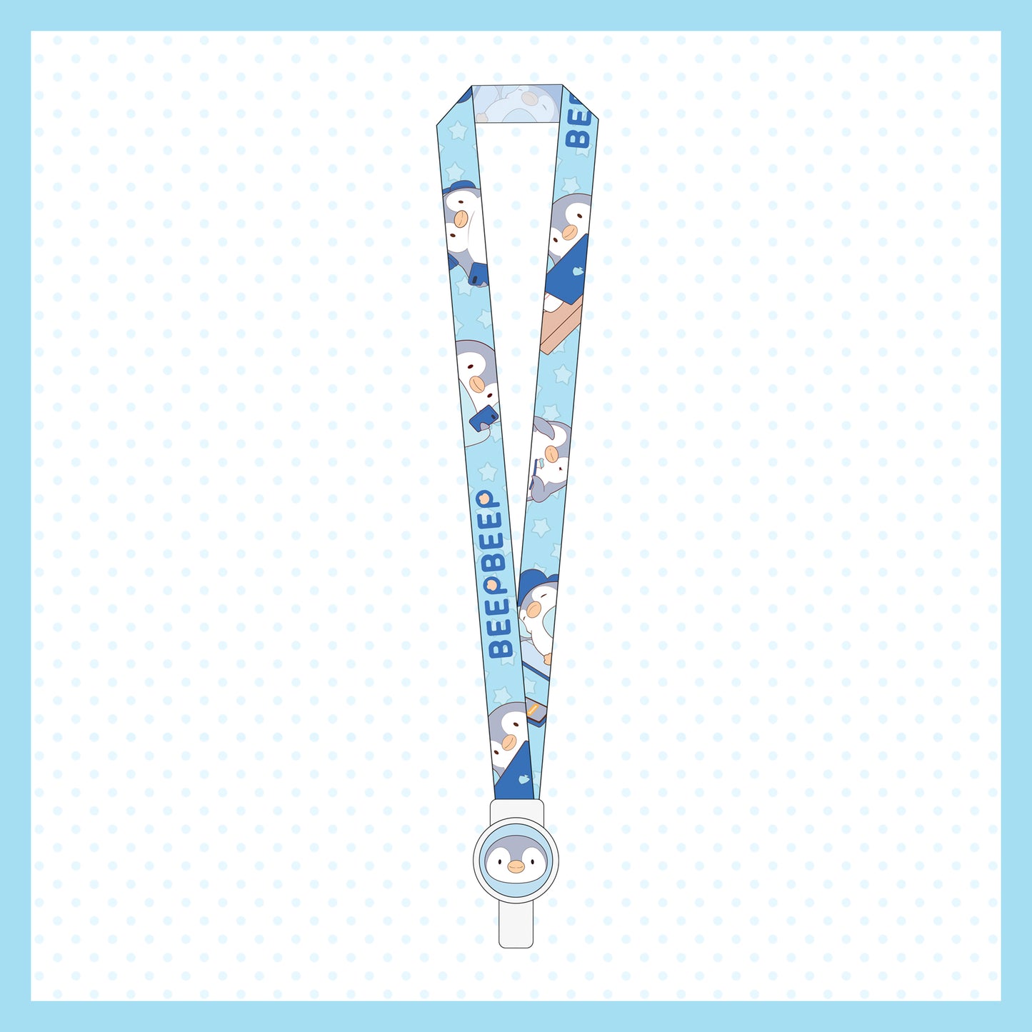 Beep Beep the Penguin Sleeping in Bed Card Case and Lanyard