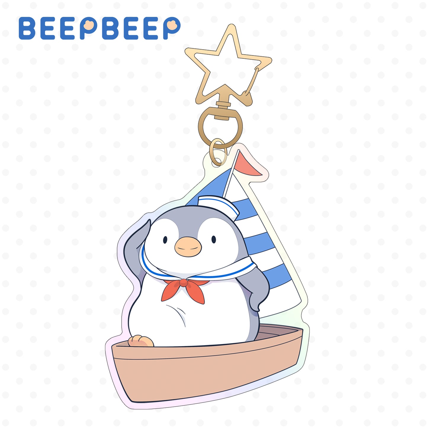 Beep Beep the Penguin Sailor  Keychain