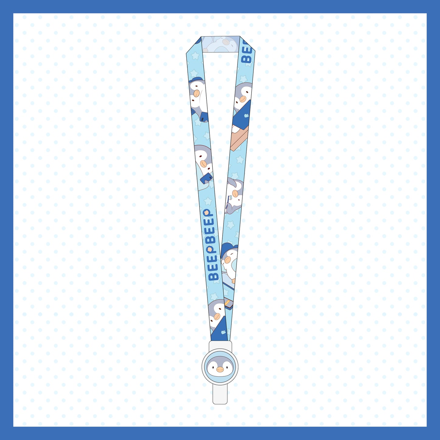 Beep Beep the Penguin on Train Card Case and Lanyard