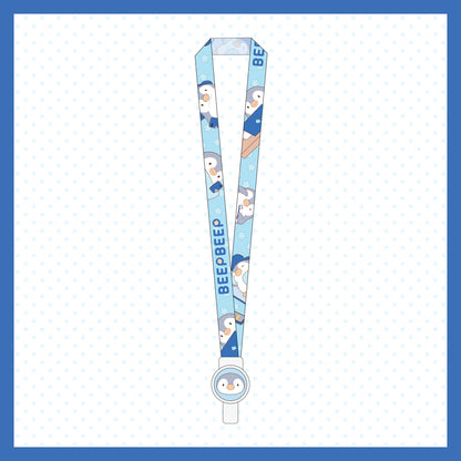 Beep Beep the Penguin on Train Card Case and Lanyard