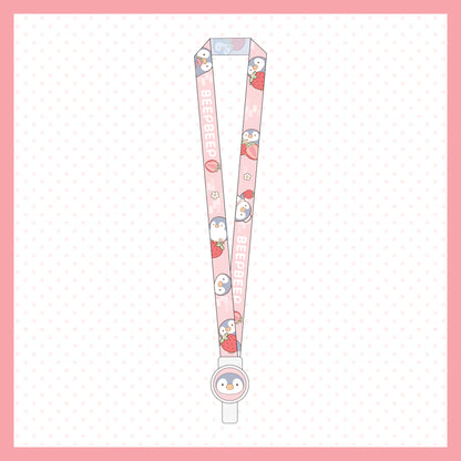 Beep Beep the Penguin Strawberry Harvest Card Case and Lanyard