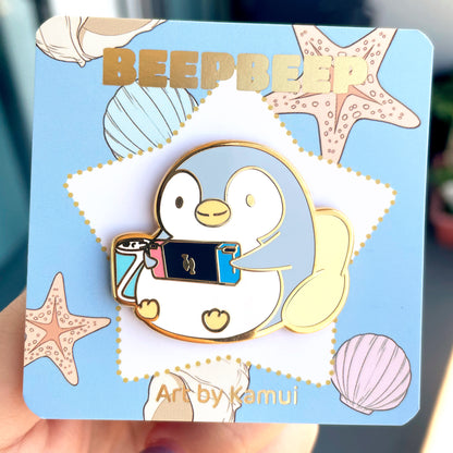 BeepBeep the Penguin Gamer Enamel Pin