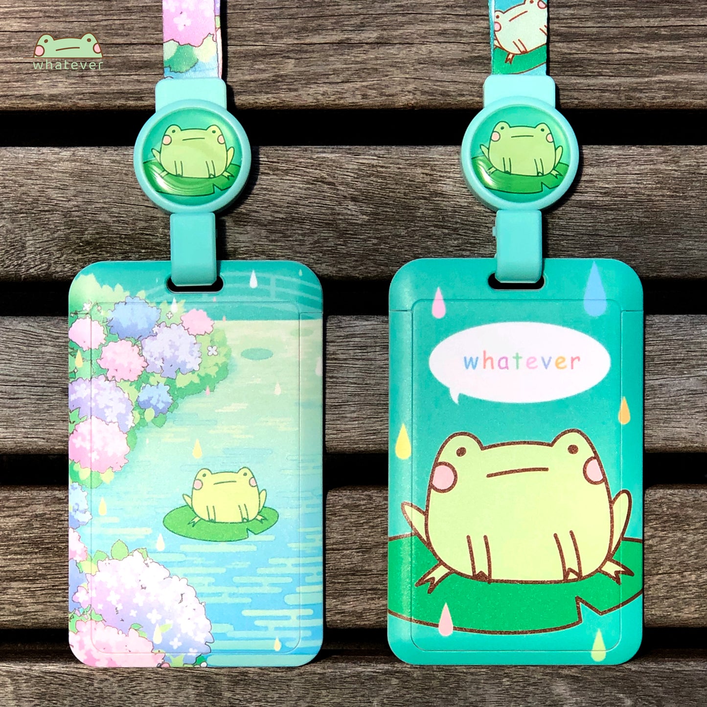 Blob the Frog Hydrangea Card Case and Lanyard