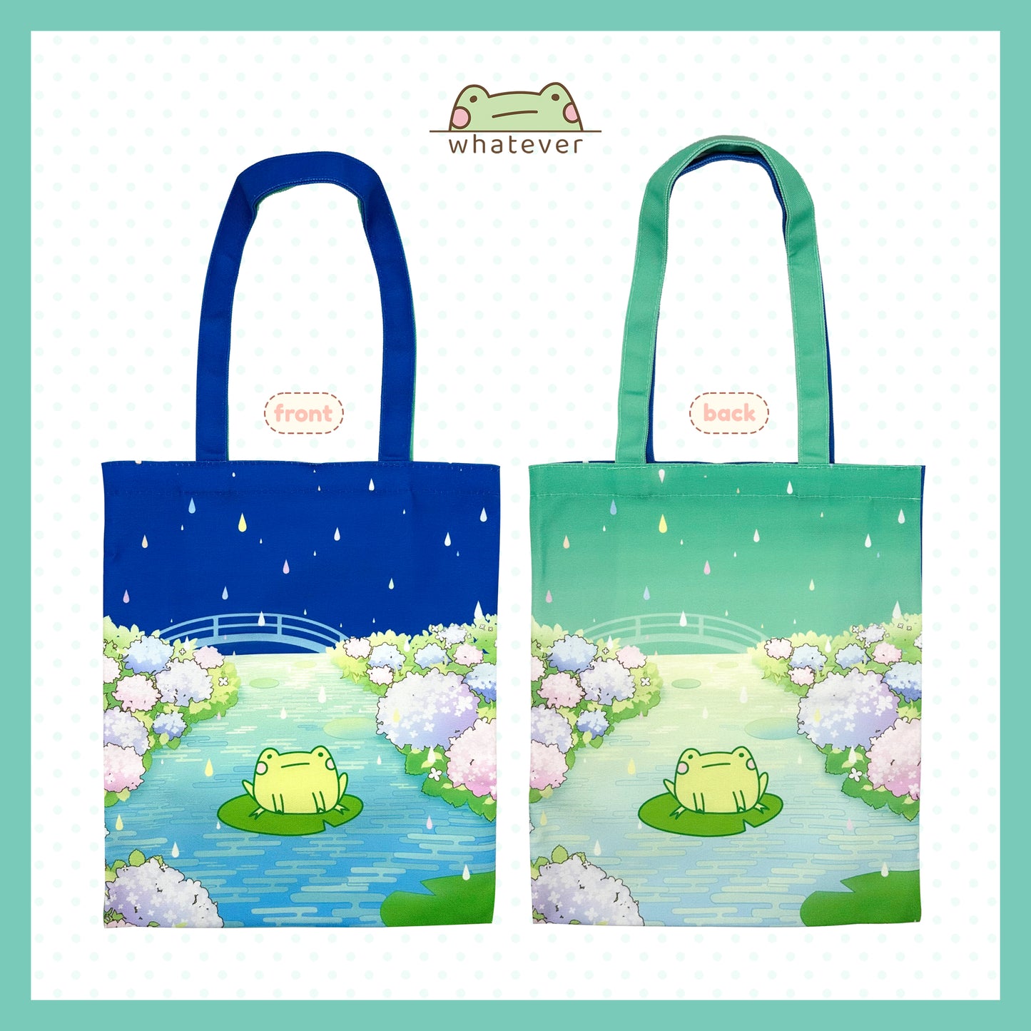 Blob the Frog Hydrangea Tote Bag