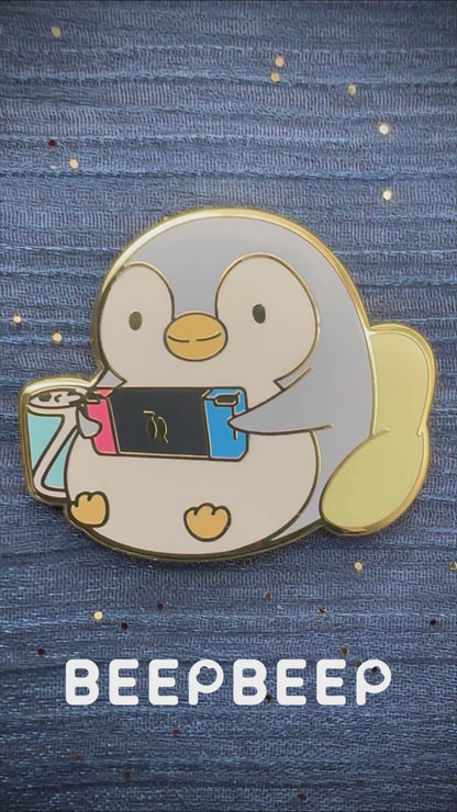 BeepBeep the Penguin Gamer Enamel Pin