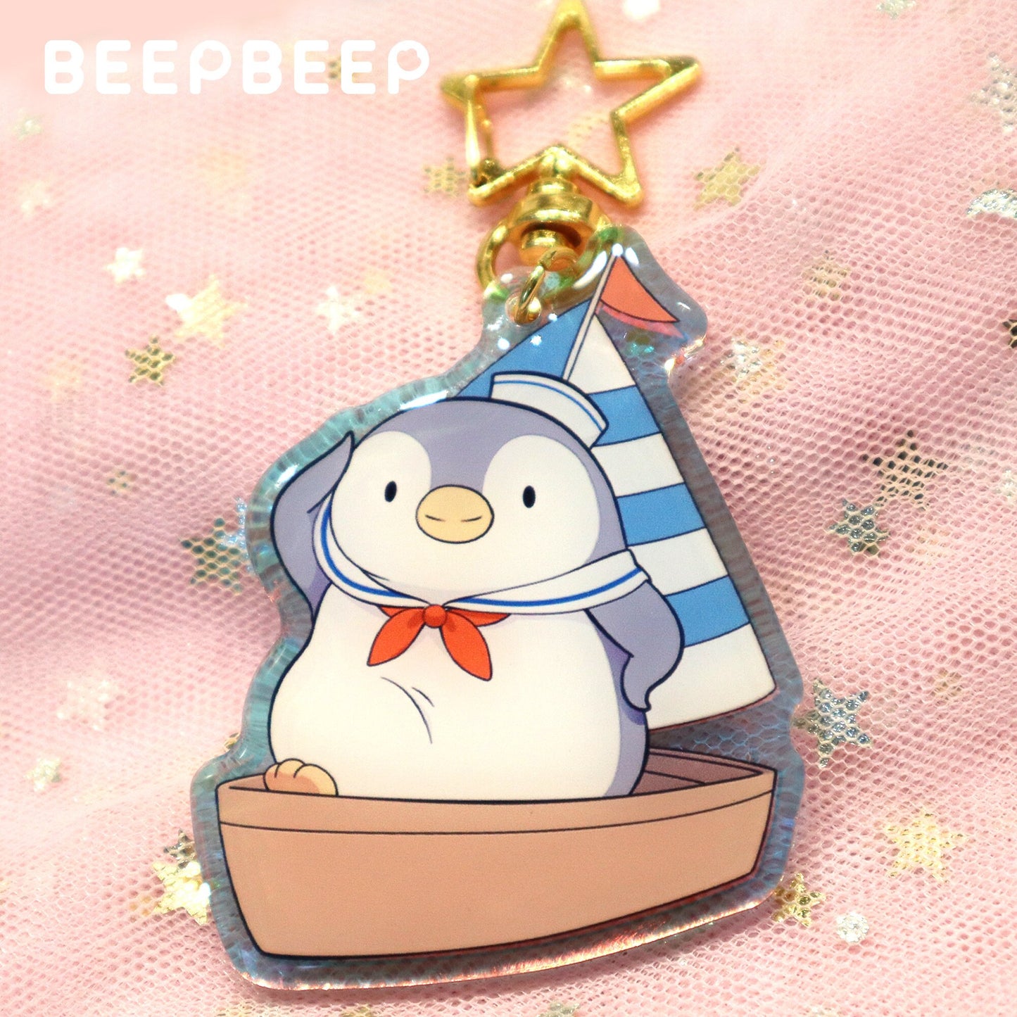 Beep Beep the Penguin Sailor  Keychain