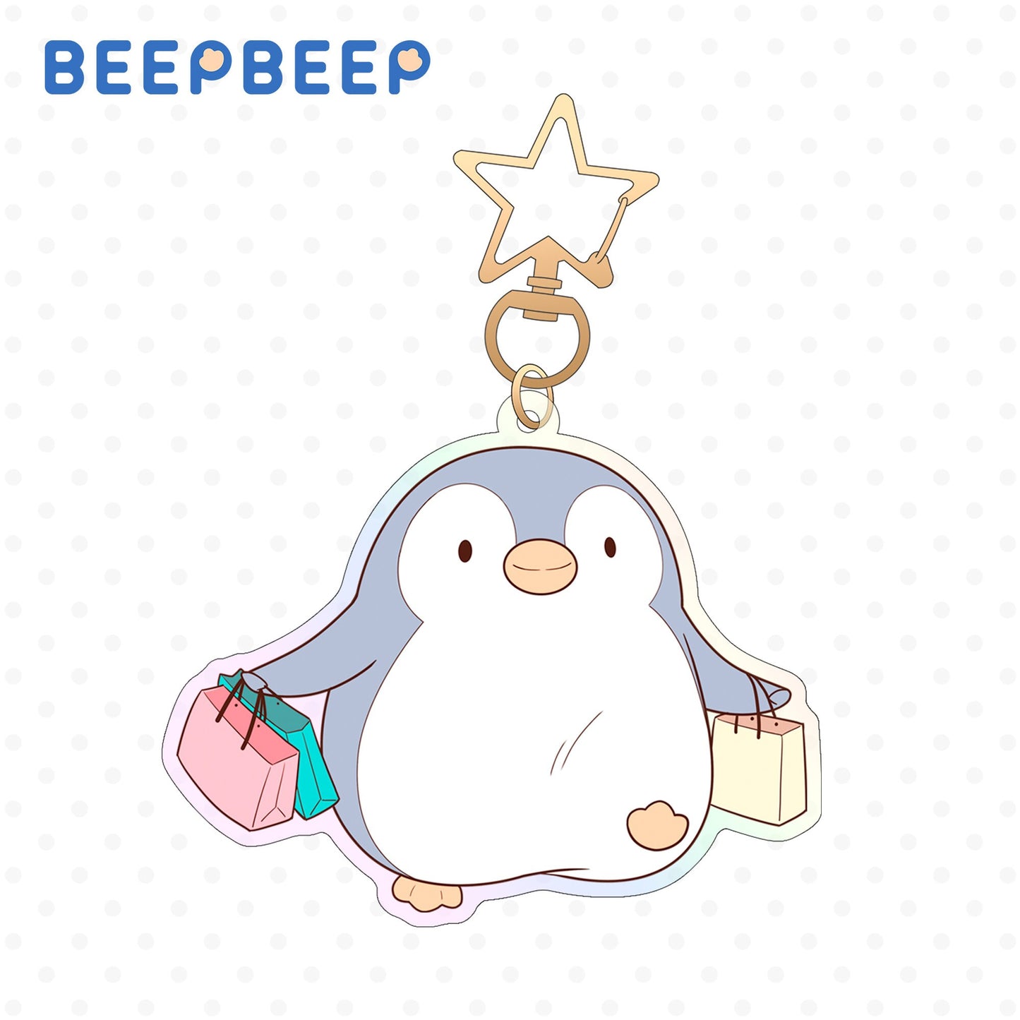 Beep Beep the Penguin Shopping Keychain