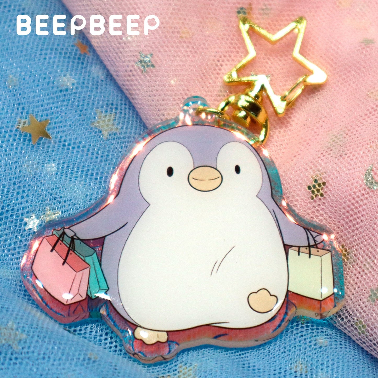 Beep Beep the Penguin Shopping Keychain