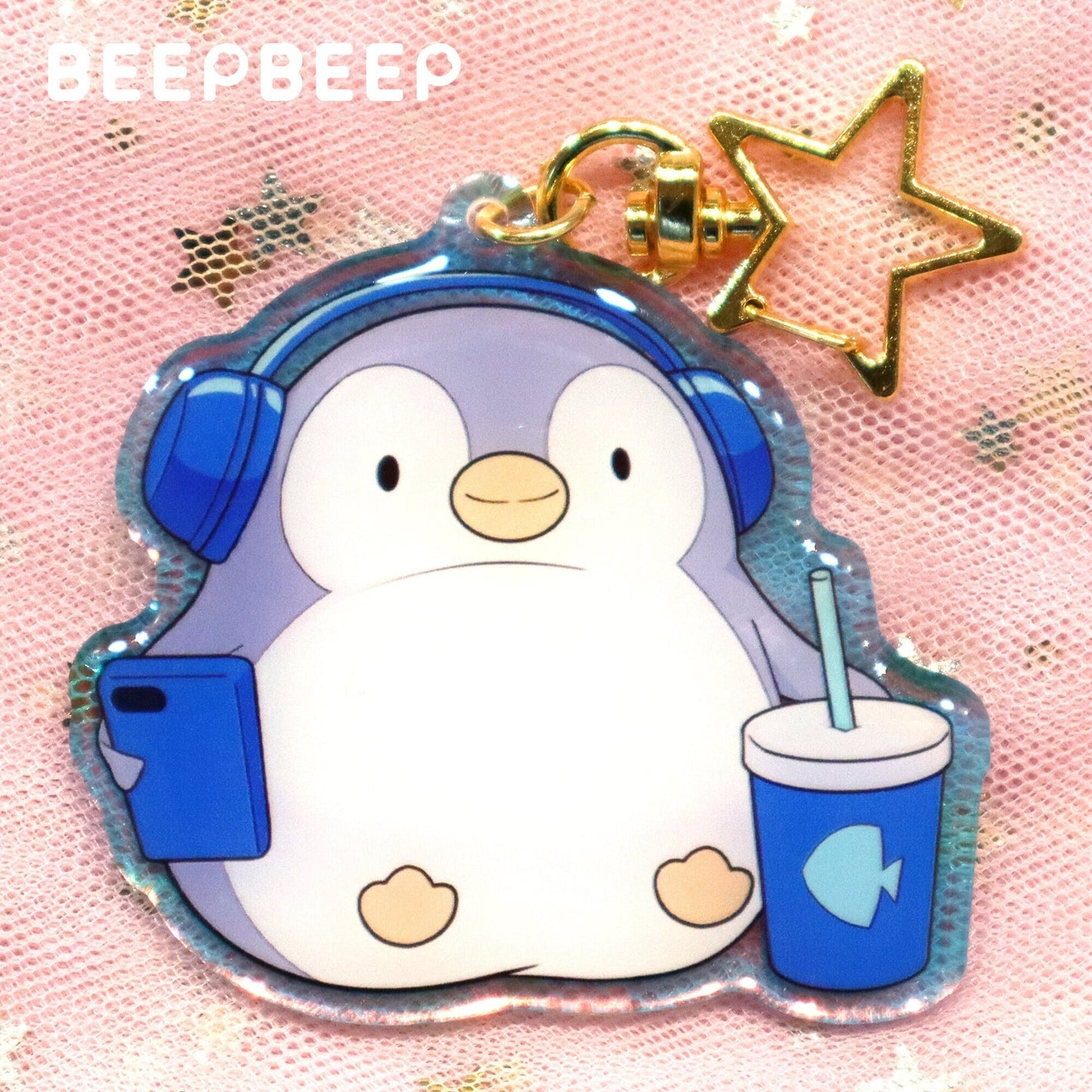 Beep Beep the Penguin Headphone Keychain