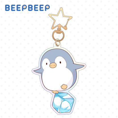 Beep Beep the Penguin Standing on Ice Keychain